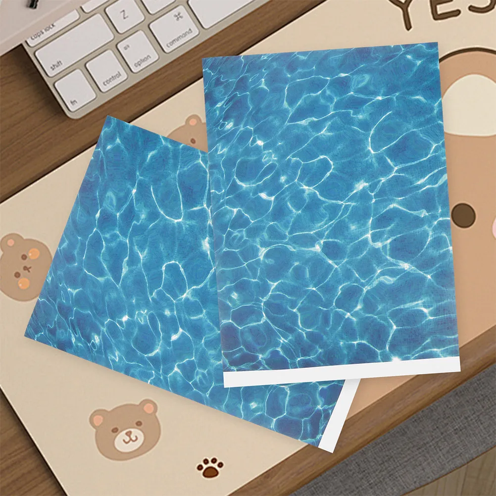 6Sheets Micro-Landscape Ocean Wave Removable Water Pattern Sticker for Sand Table Bedroom Living Room Office Wall Decoration