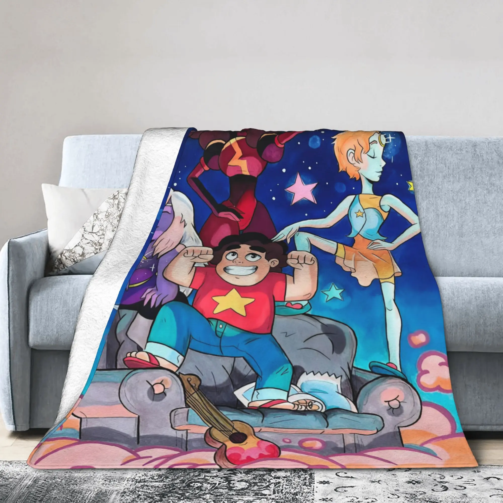 Custom Steven Universe Blanket Warm Fleece Soft Flannel Children Gift Cartoon Throw Blankets for Bed Couch Home Autumn