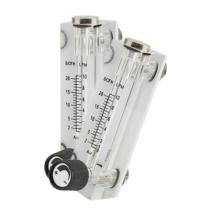 high accuracy 120 lpm panel air flow meter Acrylic glass rotameter oxygen flowmeter and adapter to