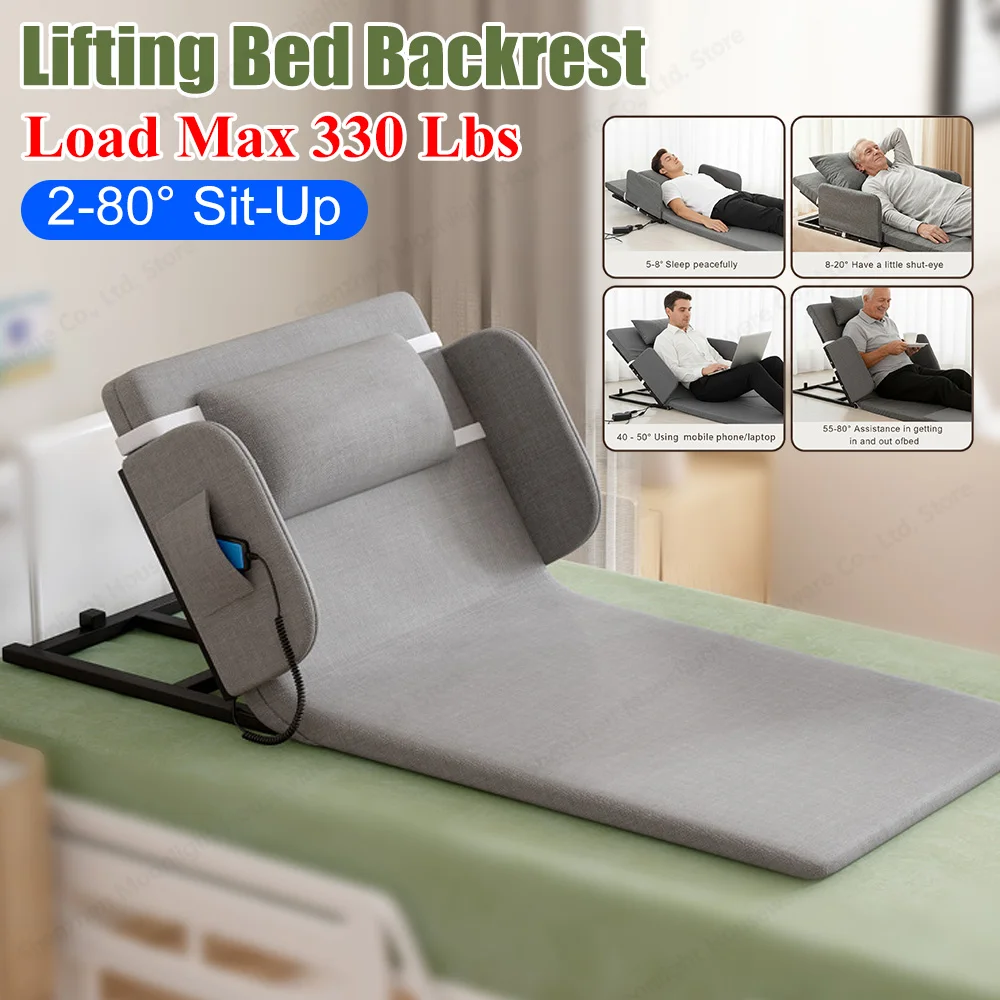 

2-80° Sit-Up Back Rest Chair with Guardrails Home-Use Lifting Mattress Load Max 330 Lbs for Adults Pregnant Women Elderly