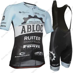 2023 Abloc Cycling Jersey Set Short Sleeve Mens Summer Clothing Road Bike Shirts Suit Bicycle Bib Shorts MTB Maillot