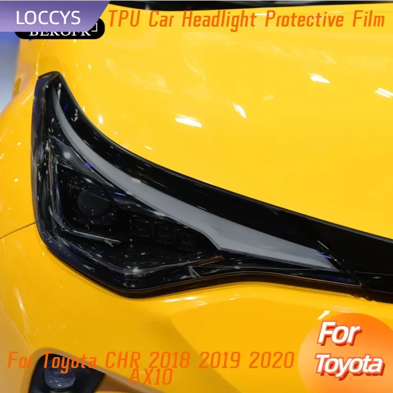 Car Headlight Tint Smoked Black Protective Film Transparent TPU Sticker Accessories For Toyota CHR 2018 2019 2020 AX10