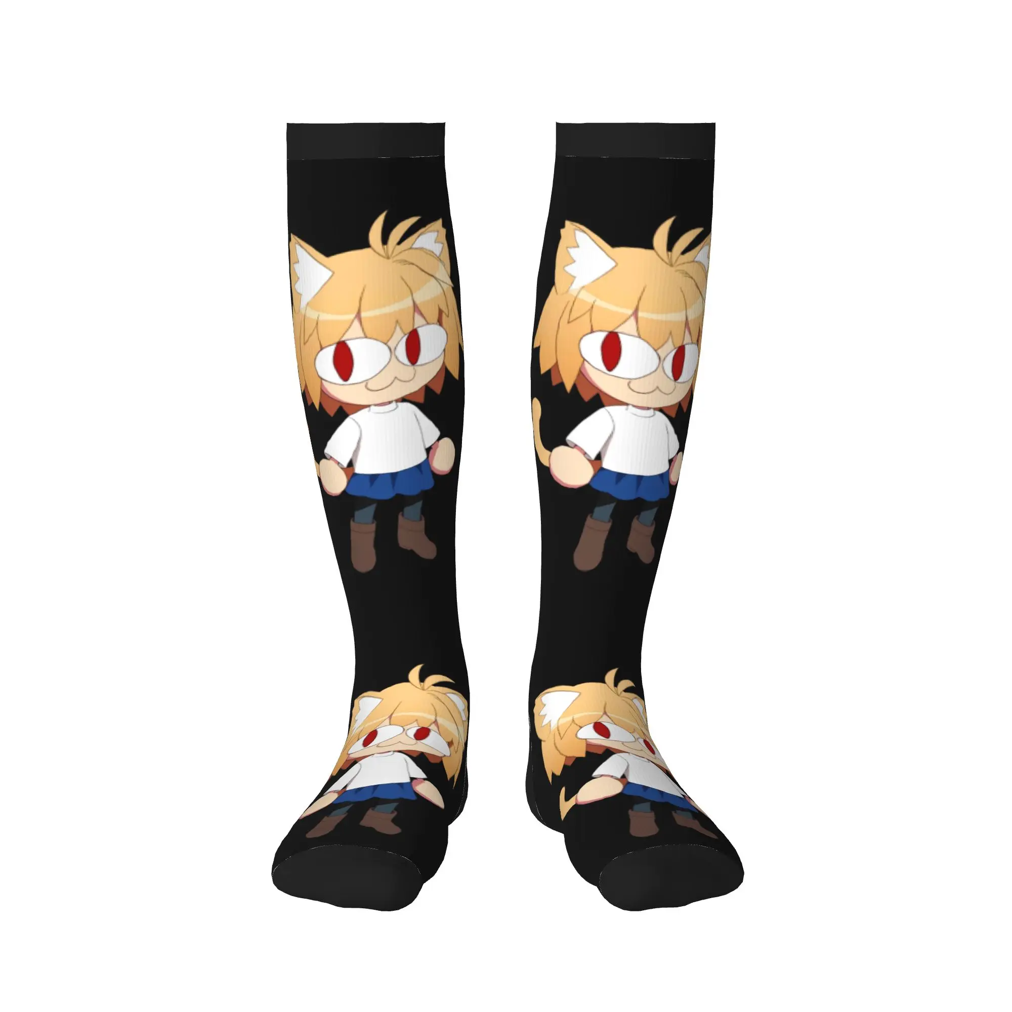 Kawaii Men's Neco Arc Funny Meme Cat Dress Socks Unisex Breathbale Warm 3D Print Anime Manga Sports Compression Socks