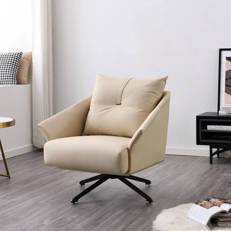 Lazy sofa chair single leisure meeting room rotating chair light luxury Internet celebrity corner living room rotating recliner