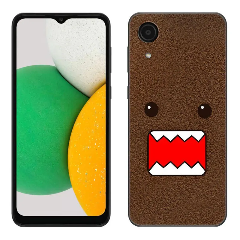 Cute Domo-kun Black Silicone Phone Case For Samsung Galaxy A01 A03 Core A04 E A02 A05 A10 A20 A21 A30 A50 S A6 A8 Plus A7 2018