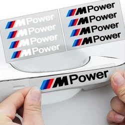 4P/Set Car Door Sticker Scratches Resistant Cover Auto Handle Stickers Emblem For BMW M M3 M4 M5 X1 X5 X3 X7 X6 Performance