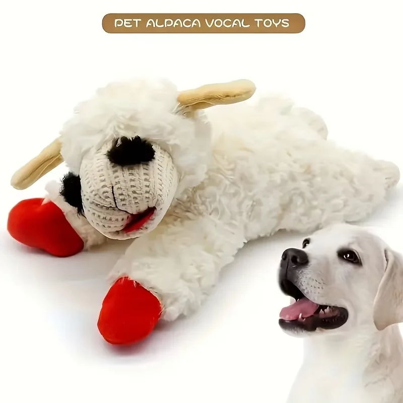 Plush Doll Pet Toy With Sound Lamb Doll Anime Lying Sheep Alpaca Plush Stuffed Toys Pet Fill Plush Toy Supplies