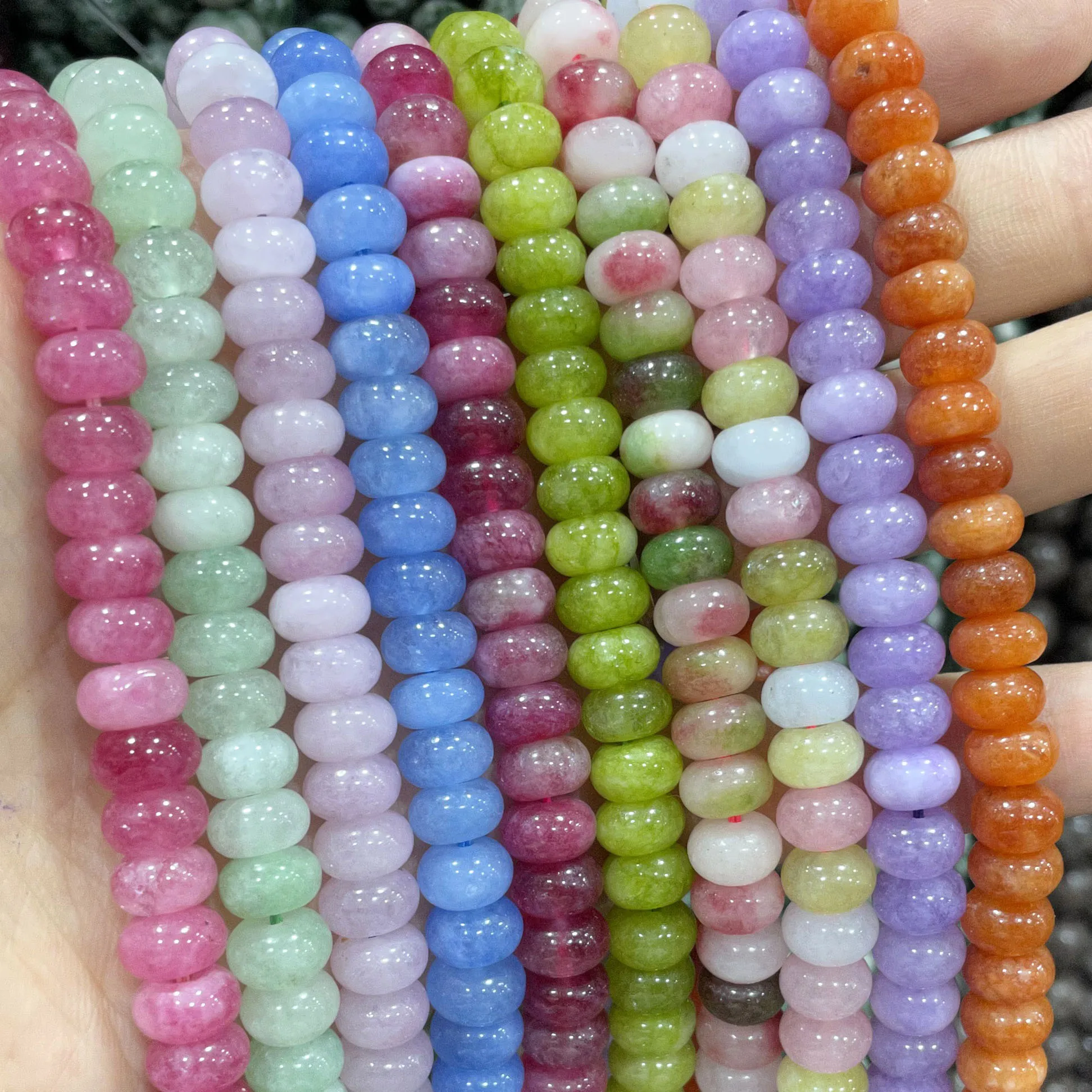 5X8MM Natural Stone Apatite Amazonite Aquamarines Rondelle Spacer Beads For Jewelry Making DIY Bracelet Necklace Accessories