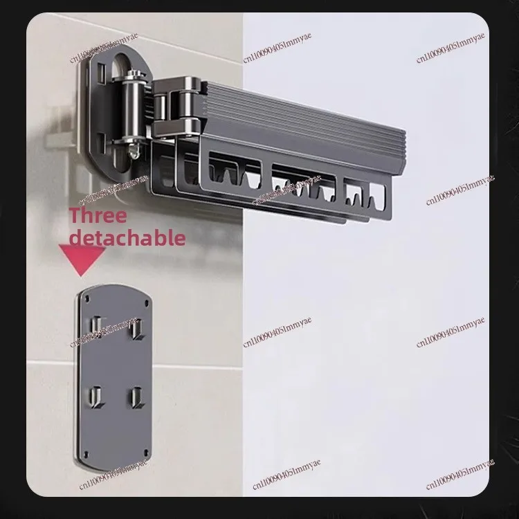 

No Punching Folding Clothes Drying Rack Balcony Household Wall Hanging Invisible Shrinkage Clothes Rod Telescopic Artifact