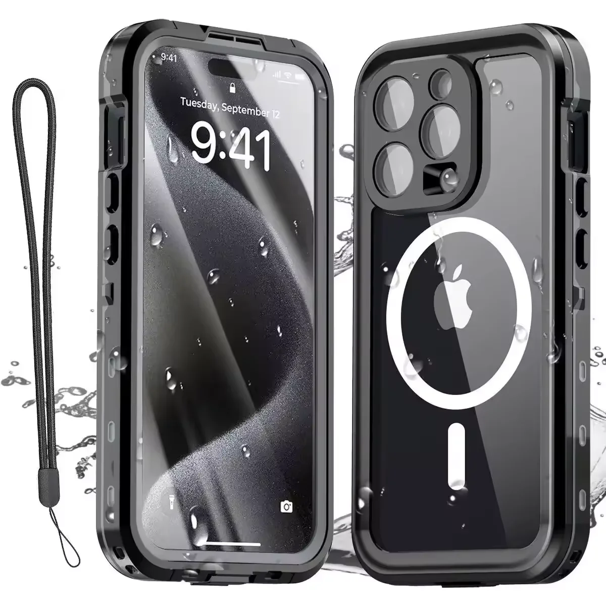 IP68 Waterproof Case for iPhone 17 16 ProMax 15 Plus 14 Pro 13 Full Body Protection DustProof Swimming Diving Cover Fundas Coque