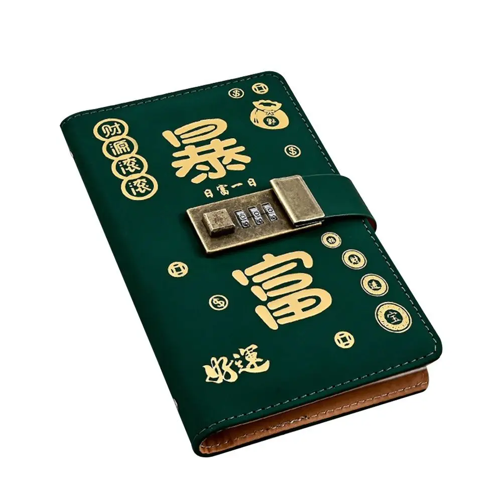 With Password Lock 100 Envelopes Money Saving Challenge Get Rich PU Money Collection Book Save Money Portable