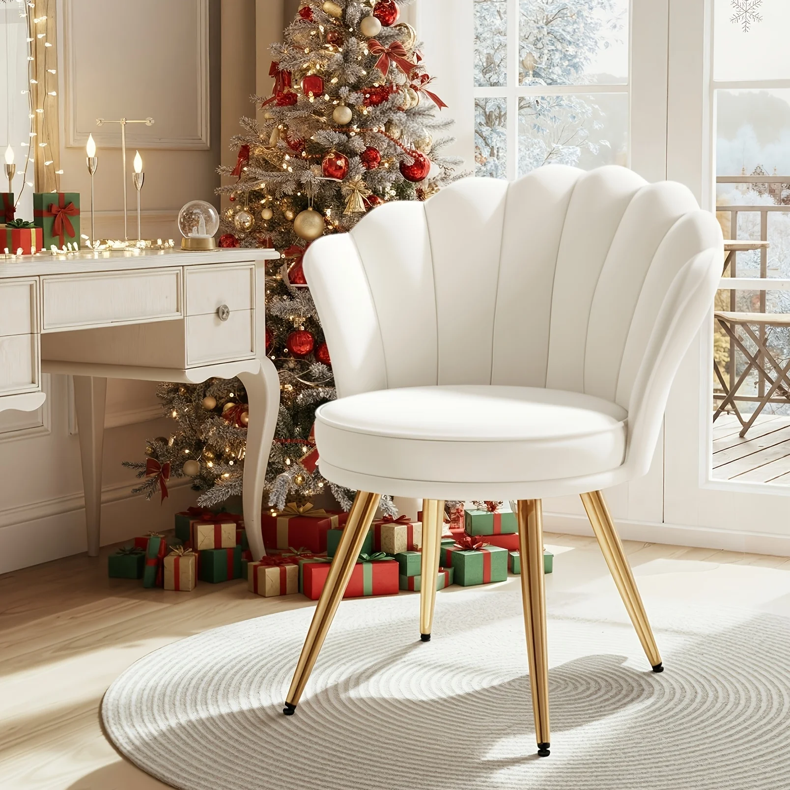 Dutch Velvet Dining Chair with Backrest – Ergonomic Armless Design, Metal Frame, Foam Padding, Sturdy Backrest,