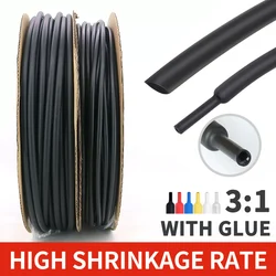 100 Meters/10M Diameter 2.4~25.4mm 3:1 Ratio Adhesive Lined Heat Shrink Tubing Waterproof Wire Wrap Insulated Lined Cable Sleeve