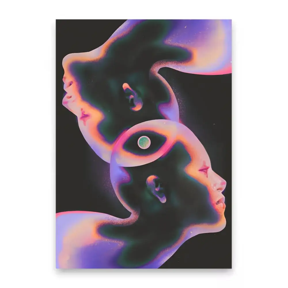 Affiche de personnage coloré foncé, autocollant d'espace parfait, auto-adhésif pour bureau, Home cinéma, décor artistique mural, cadeau fantaisie