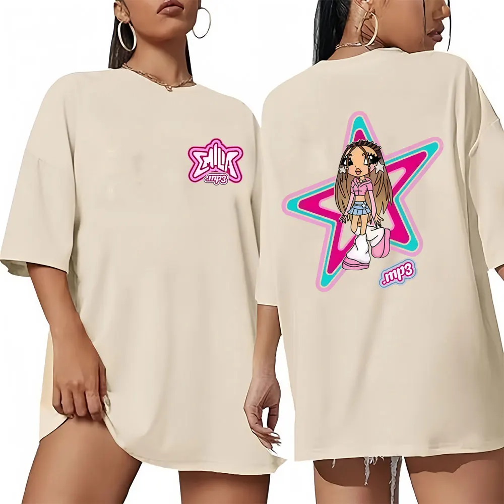 

Emilia Mernes MP3 Cartoon Graphic T-shirt Men Women Clothing Casual High Quality Cotton T Shirt Men's Fashion Oversized T-shirts