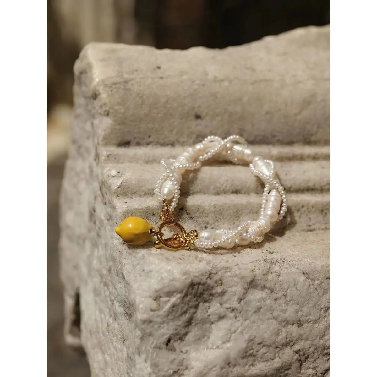 Italian Summer Vacation Lemon Love Three-Layer Bracelet