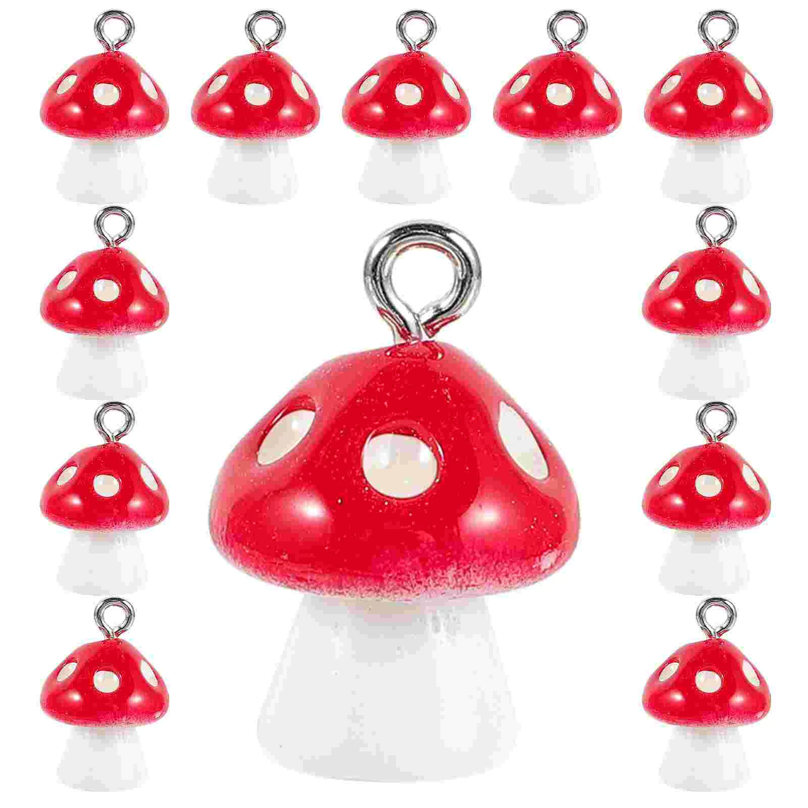 

30 Pcs Necklace Fashion Pendant Miniature Mushroom Pendants Jewelry Making Child