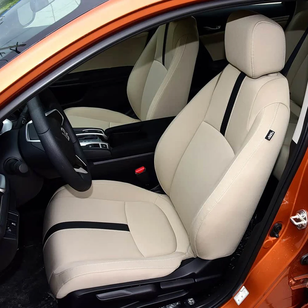 

Custom Car Seat Cover For Honda Civic 2016 2017 2018 2019 PU Leather Protector Cushion Full Set Seat Covers Car Styling