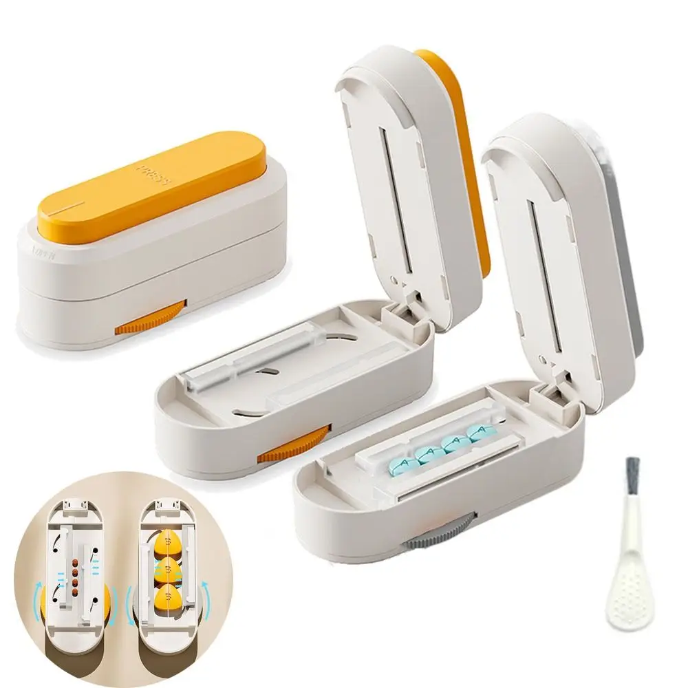 2 في 1 صندوق تخزين حبوب منع الحمل مقاوم للغبار نصف/رباعي قطع اللوحي موزع جهد قابل للتعديل المحمولة قاطعة حبوب منع الحمل حبوب صغيرة #1