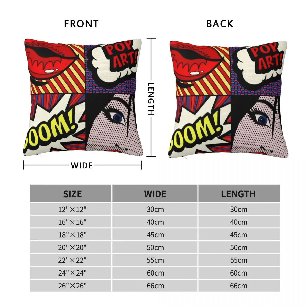 Pop Art Boom Lips Square Pillowcase Polyester Linen Velvet Pattern Zip Decor Car Cushion Cover Wholesale 45x45