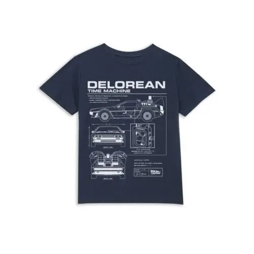 Official Back to the Future DeLorean Schematic Kids' T-Shirt