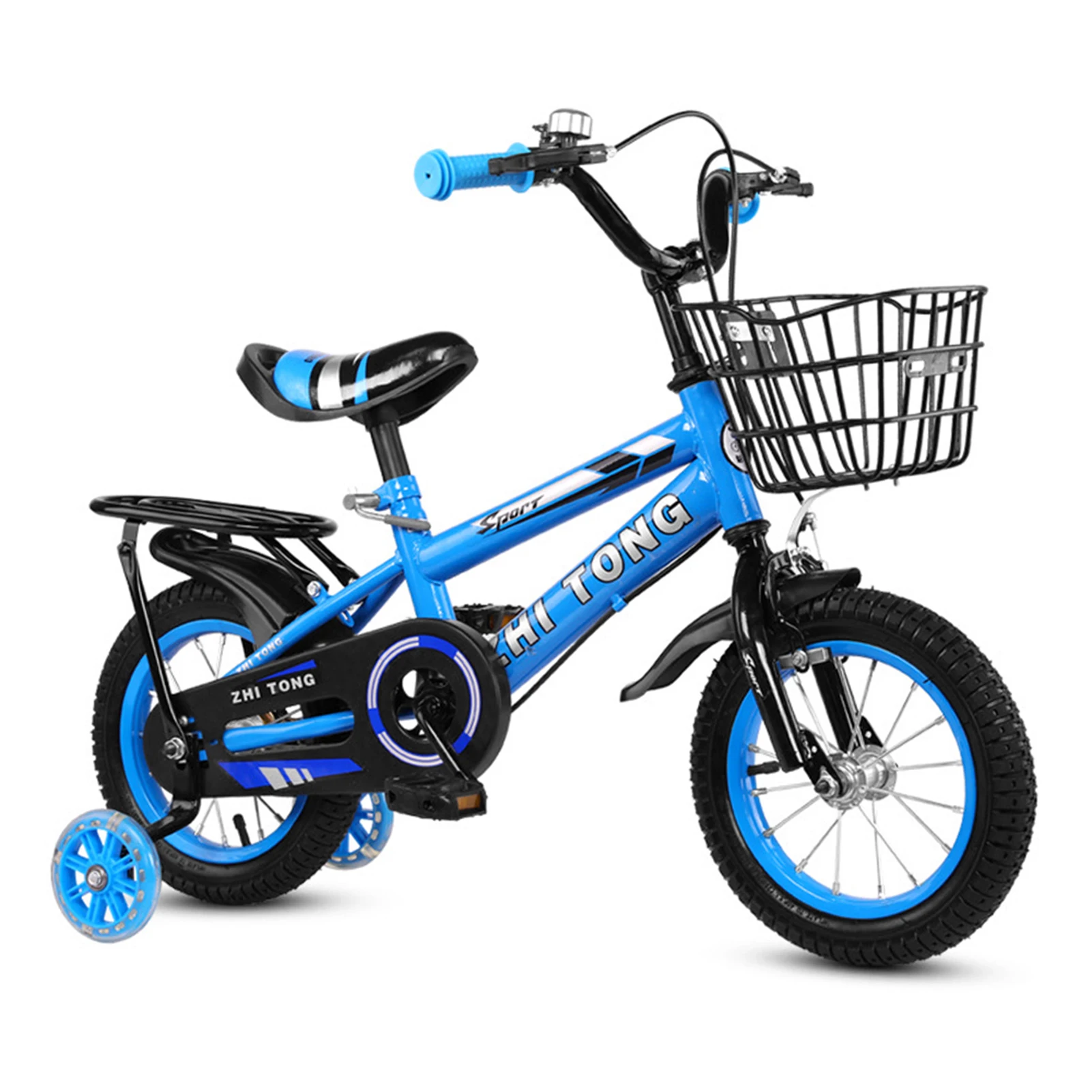 14/16 Inch Children Bike Boys Girls Toddler Bicycle Adjustable Height Kid Bicycle with Detachable Basket for 2-7 Years Old