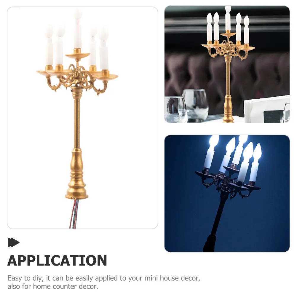 Miniature Candlestick Light for Mini Decor Micro Landscaping Sand Table Materials Creative DIY Decor Warm Romantic
