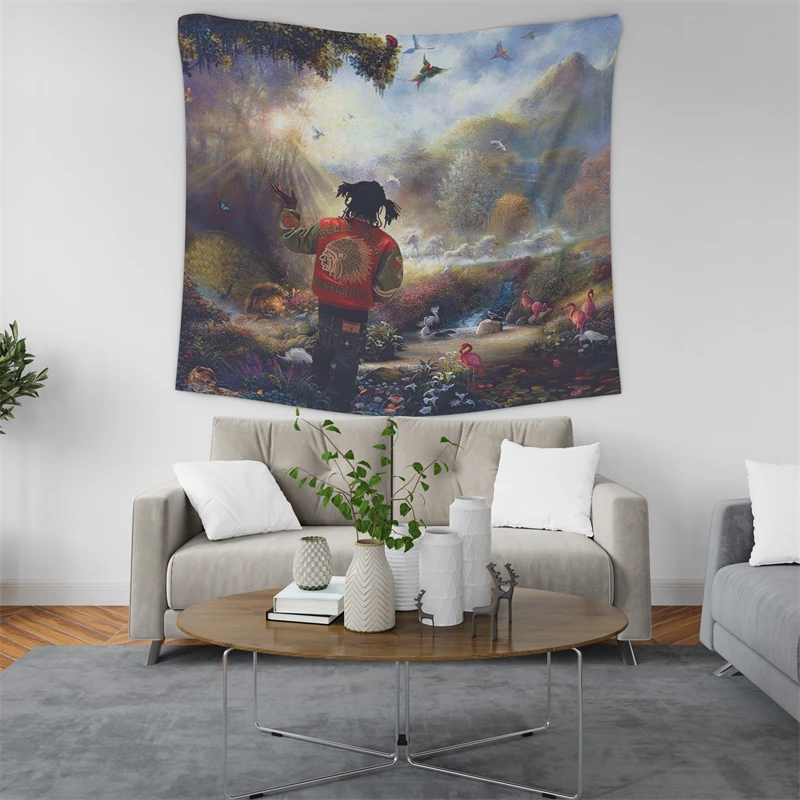 

Gaslight Gatekeep Girlboss Chief Keef in The Garden of Eden Tapestry Wall Hanging Art for Bedroom Living Room Decor Home