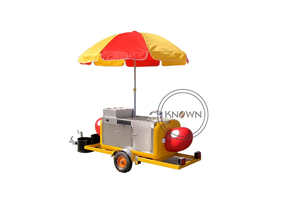 New design food trailer customized hotdog food kiosk mini mobile food cart for sale