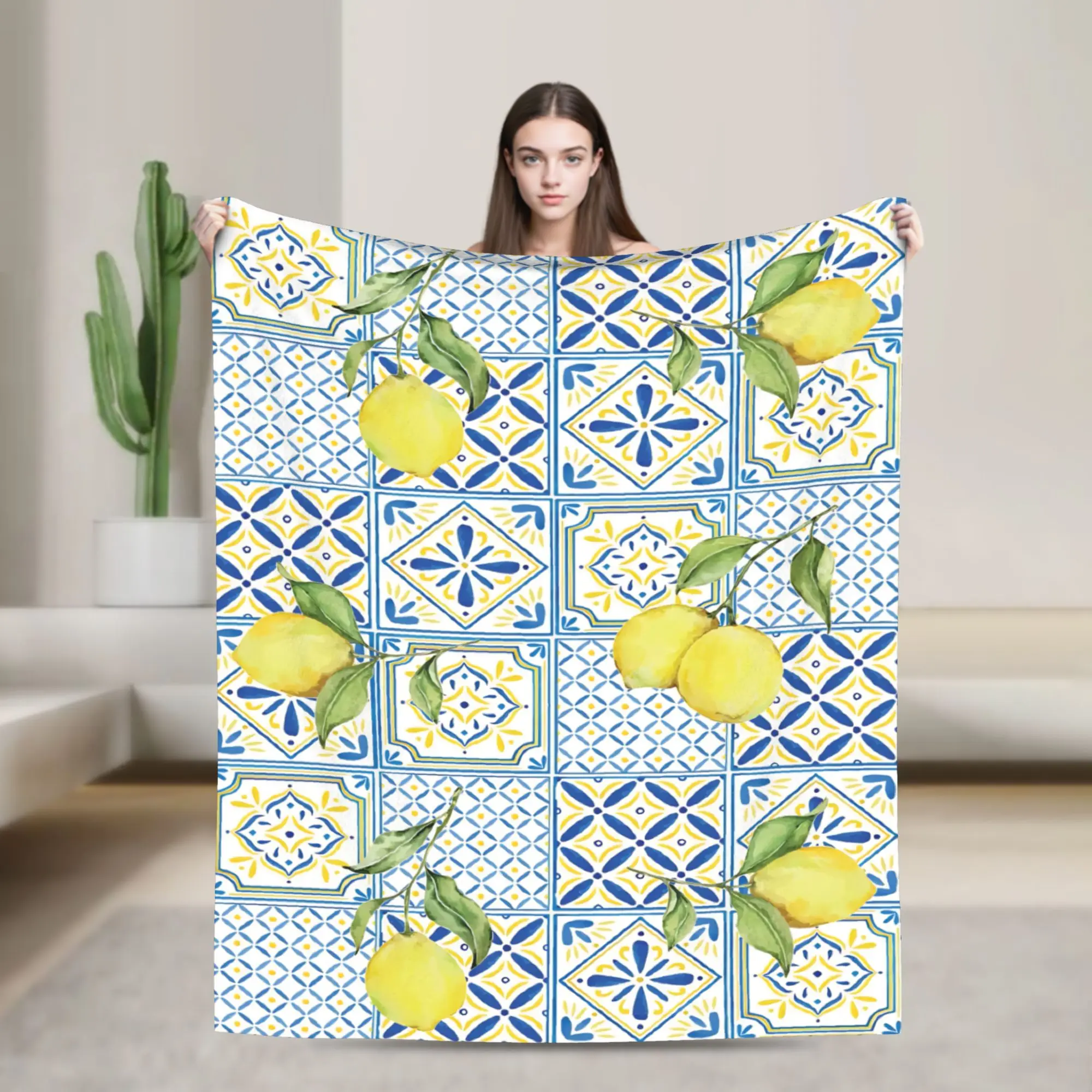 Stylish Lemon Sicily Rectangle Blankets Soft Coral Fleece Plush  Comfortable Throw Blankets Machine Washable