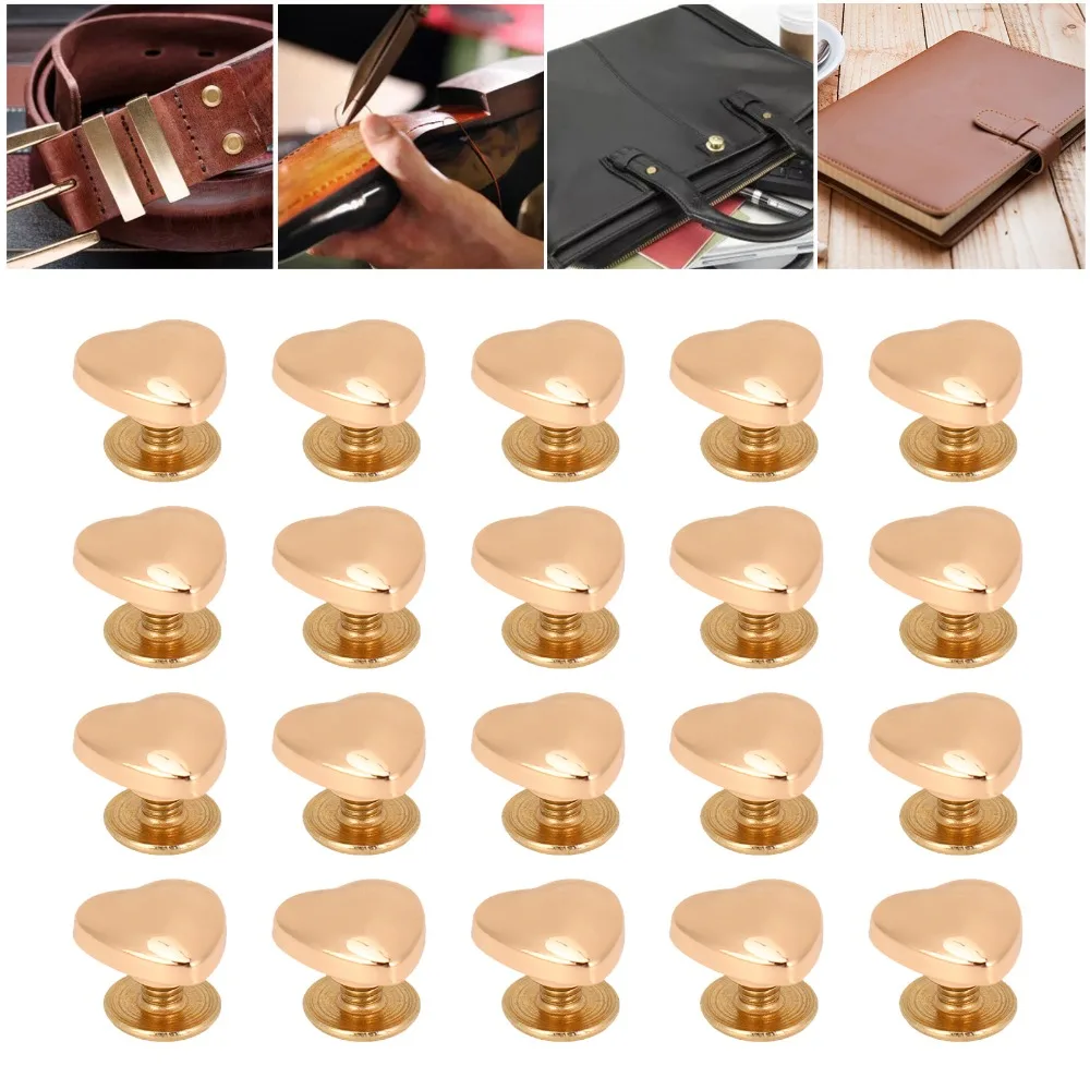 20pcs 14mm Size Decorative Stud Rivets Gold/White/Bronze Color Crossing Screw Leather Stud Kit Back Stud Design