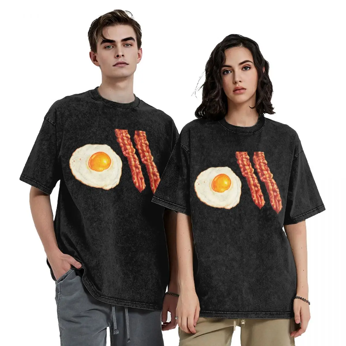 

Bacon & Eggs Pattern T-Shirt anime stuff rapper graphic tees valentines clothes essential t shirt heavy weight t shirts for men