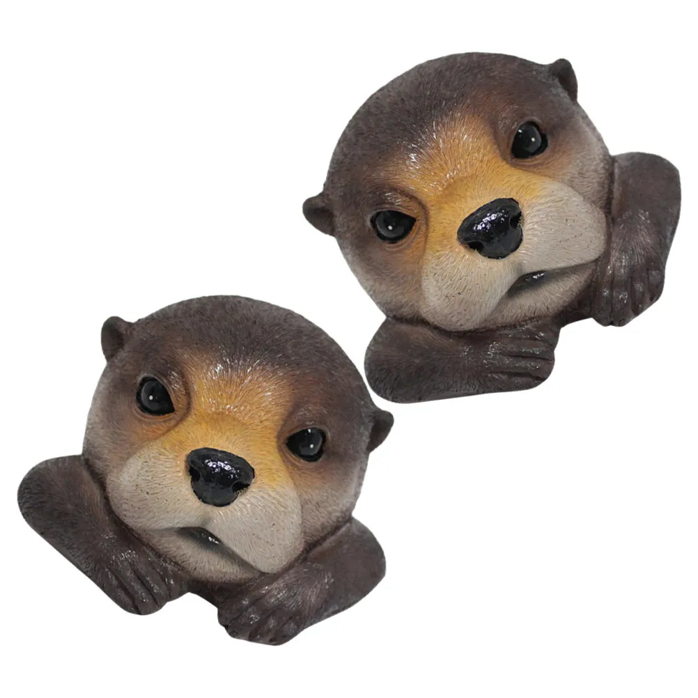 

2 шт. плавающих украшений для пруда: реалистичные скульптуры из смолы для сада и озера, водонепроницаемые, в виде животных, отпугивающие уток