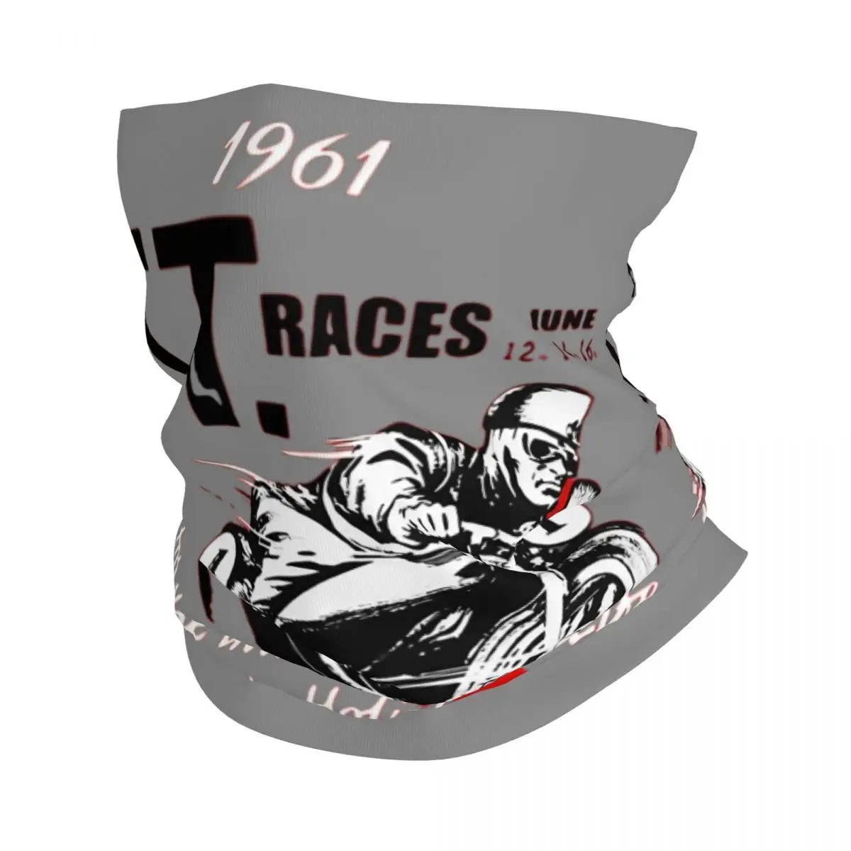 Isle of Man-Bandana impressa em motocicletas para adultos, cobertura do pescoço, balaclavas de motocicletas, lenço, bandana, corrida, motocicleta, TT, 1961