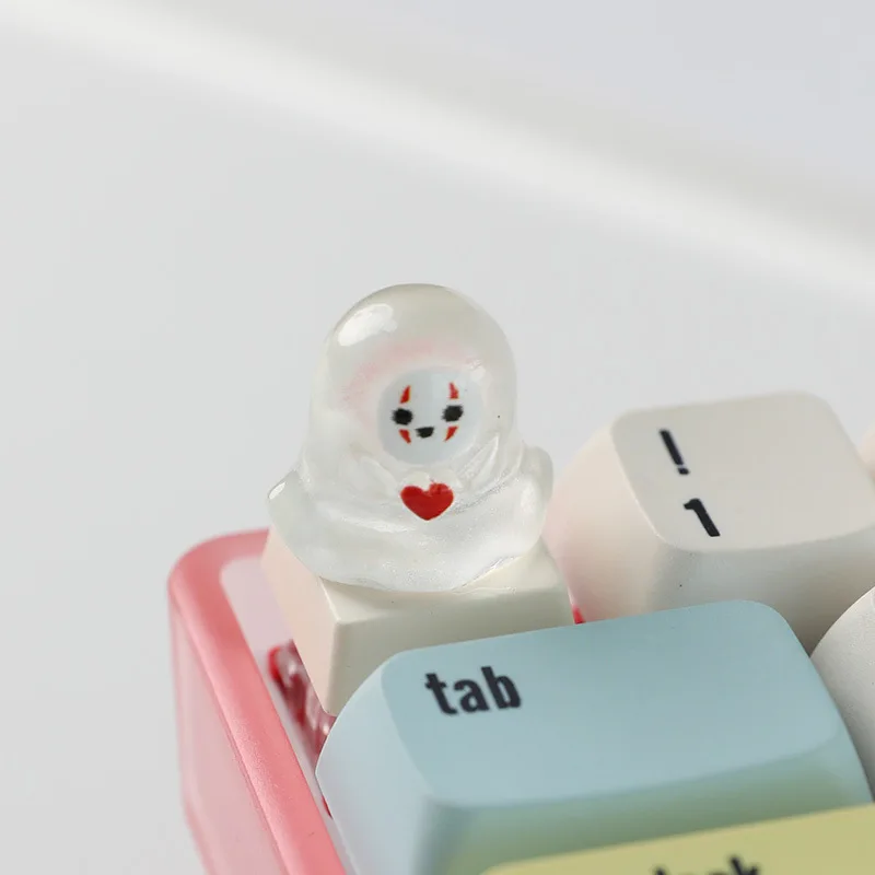 فانتوم لطيف Keycap شفافة Kawaii مضحك الإبداعية واحدة Keycap الراتنج لوحة المفاتيح الميكانيكية Esc لعبة الملحقات الطرفية