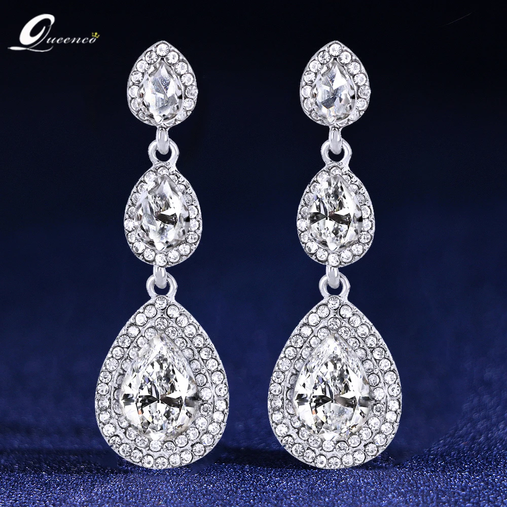 

Trending Waterdrop Earrings Long Bride Wedding Earings Pendientes Jewelry For Women Earring Free Shipping Items