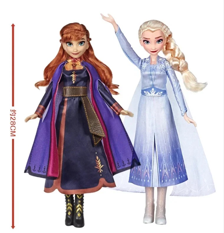 Hot Disney Frozen 2 Elsa Luxury Fashion Princess Anna Sound And Light Singing Doll Movable Toy Princess Girl Gifts Dolls