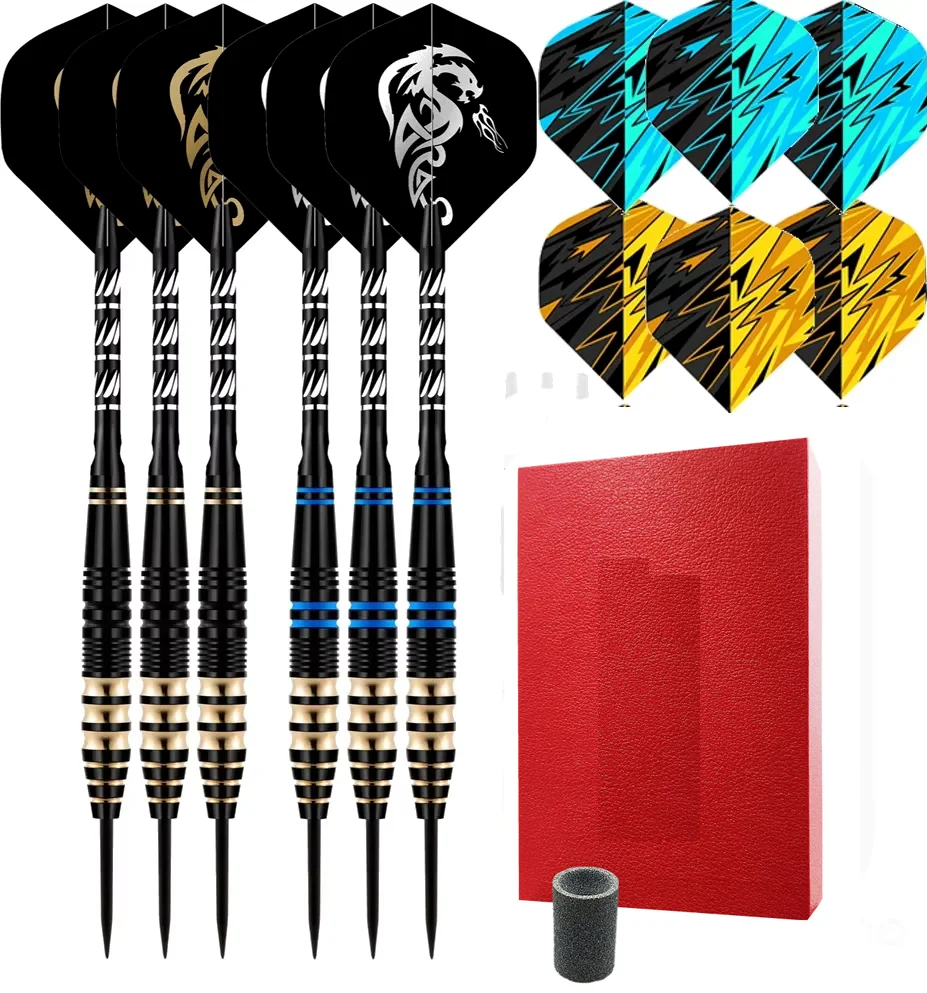 6pcs/set 23g Tungsten Steel Needle Darts Gift Box Set with Standard Dart Flight  for High-quality Dart Game Competition