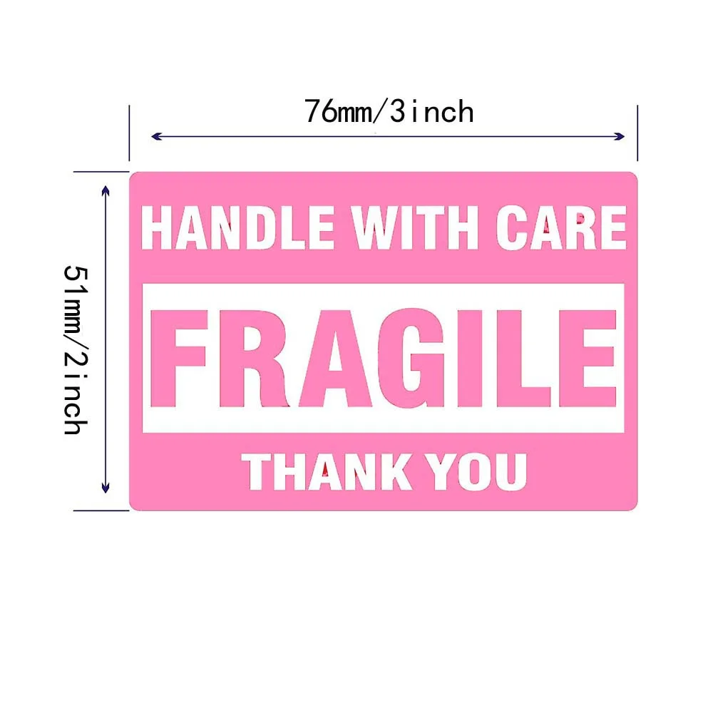 60 Pcs  Yellow Fragile Stickers for Shipping and Moving 