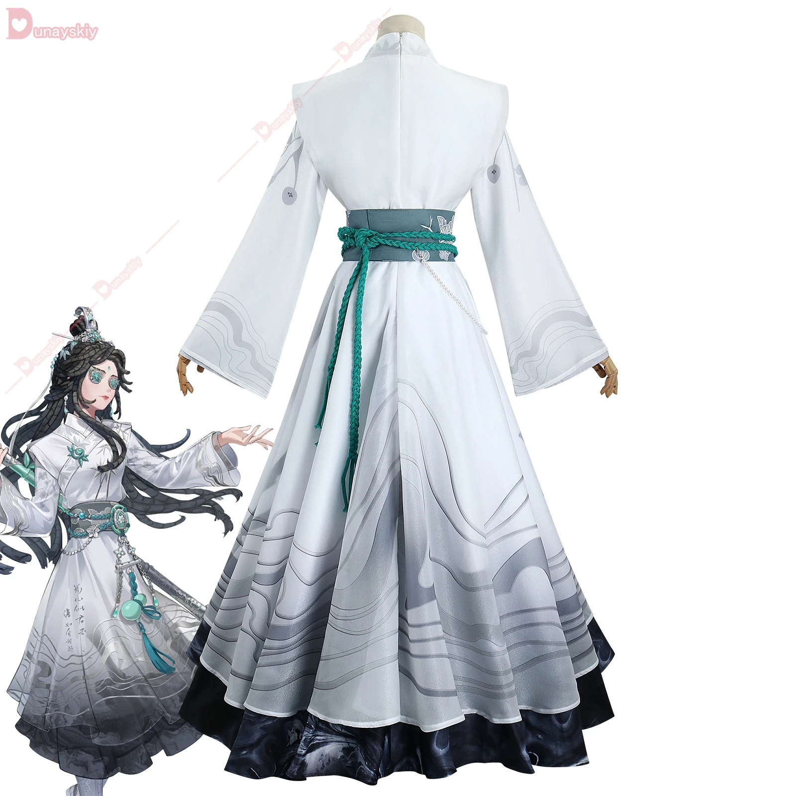 Antiqua rische Cosplay Anime Qi Shiyi Cosplay Kostüm chinesischen Stil Uniform Röcke Perücke Set Halloween Party Outfit für Frau Requisite