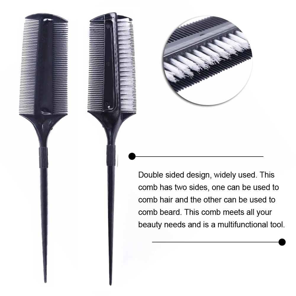 Professional Hairdressing Double Side Dye Comb with Nylon Hair Drying Brush Tinting Combs Hair Color Brush Hair Styling Tools