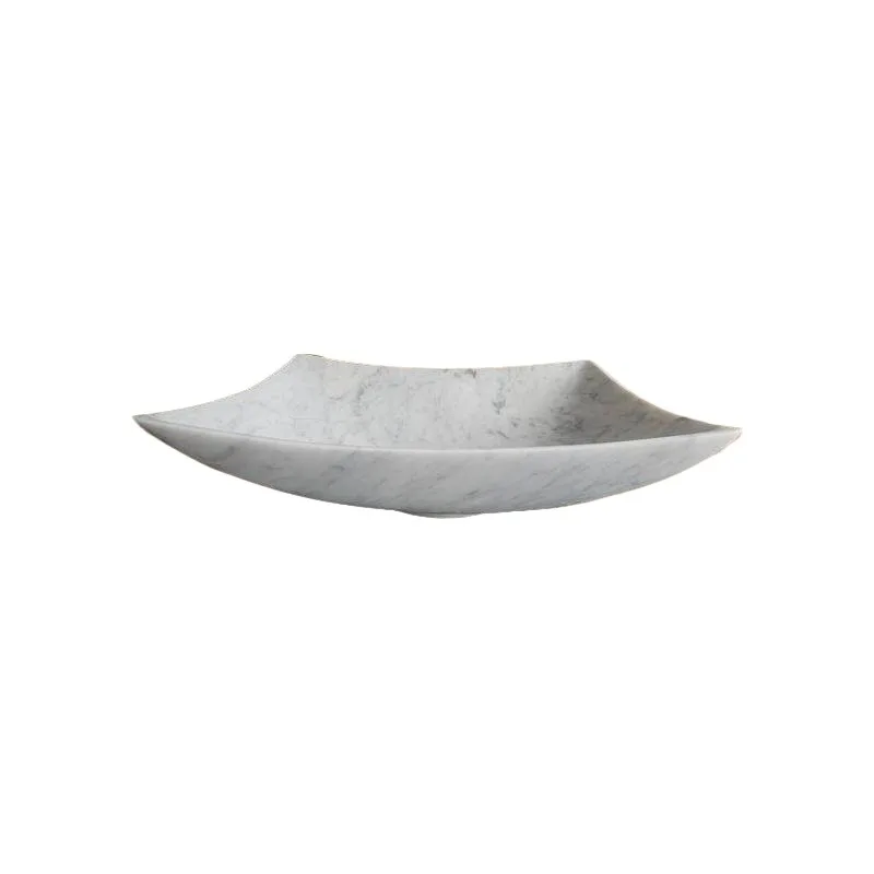 Lavabo de mármol blanco de Carrara, lavabo de baño de piedra, se puede personalizar