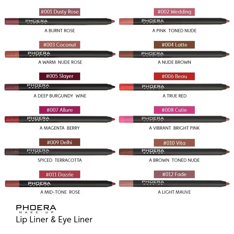 Waterproof 12Colors Lipliner Pencil Sexy Red Matte Contour Tint Lipstick Lasting Non-stick Cup Moisturising Lips Makeup Cosmetic