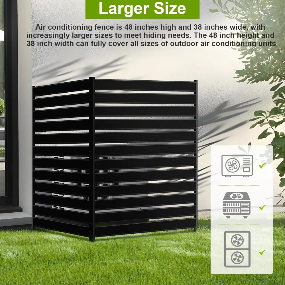 Schermo per recinzione del condizionatore d'aria W x H, recinzione per la privacy del bidone della spazzatura a 2 pannelli, pannelli per recinzione per la privacy per piscina all'aperto e altre unità
