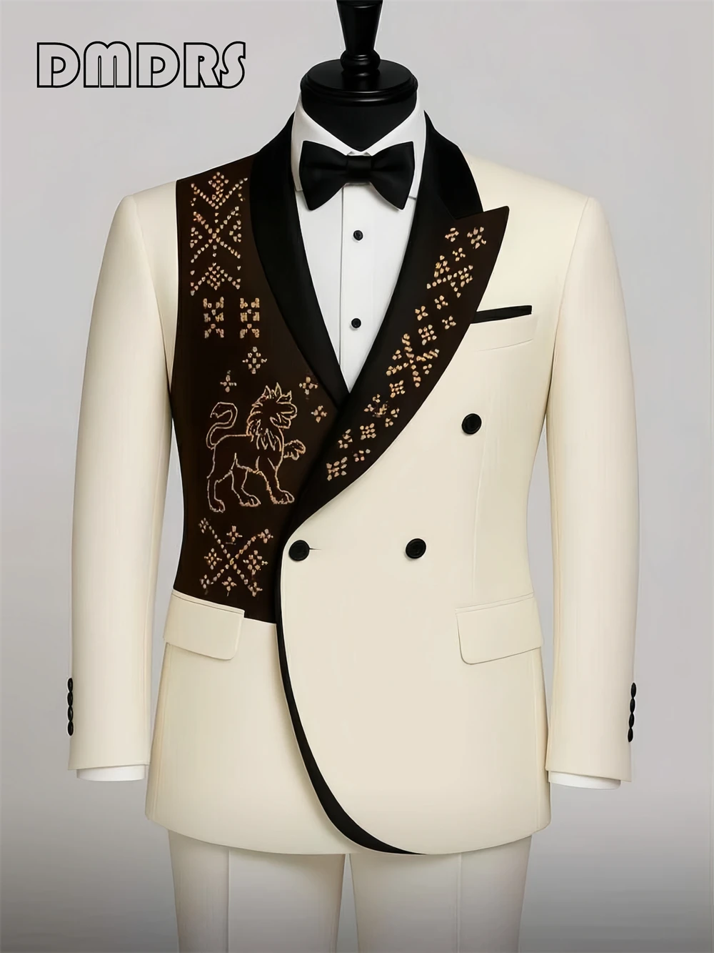 

Luxury Beaded Men's Suit Set Double Breasted Suit Blazer, Custom Fit Costume Dinner Jacket, Formal Evening Party Prom Blazer