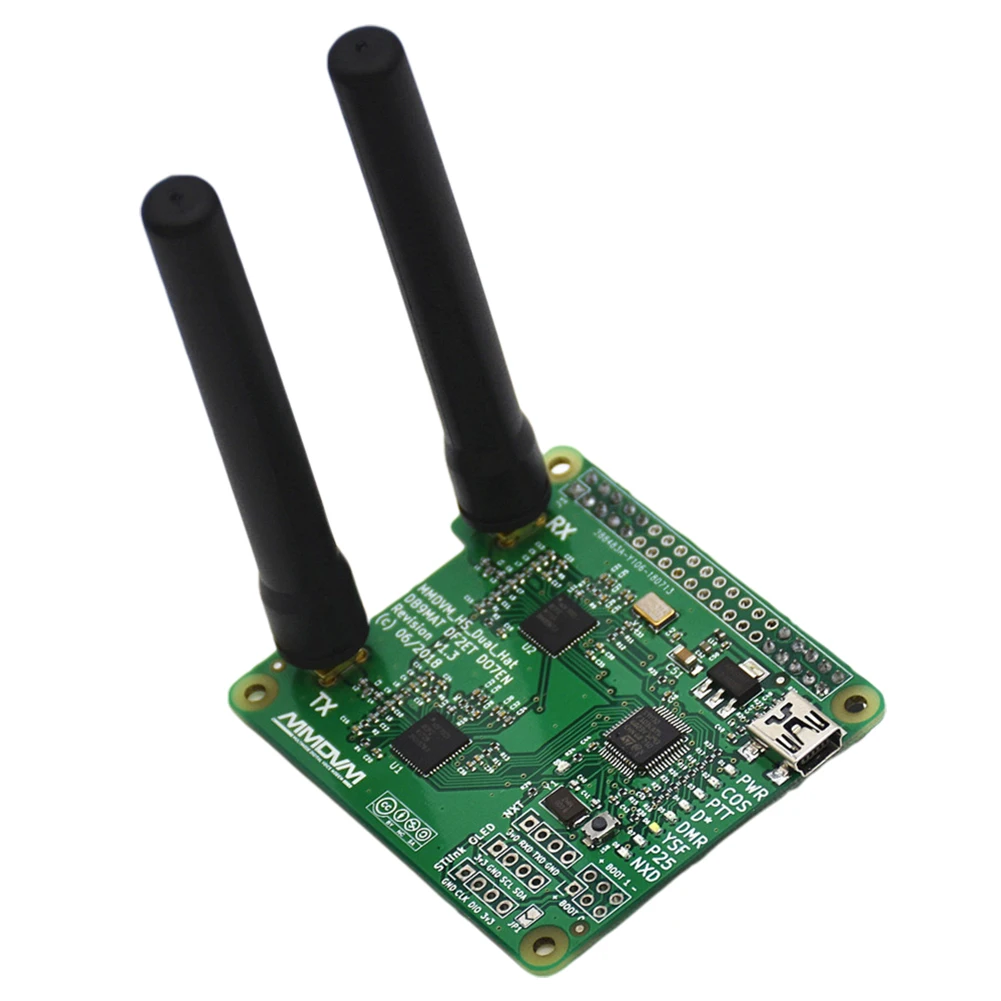 V1.3 MMDVM-HS-Dual Hat Duplex Hotspot P25 DMR YSF MMDVM Duplex Hotspot Module Dual Hat Support UHF VHF for Raspberry Pi