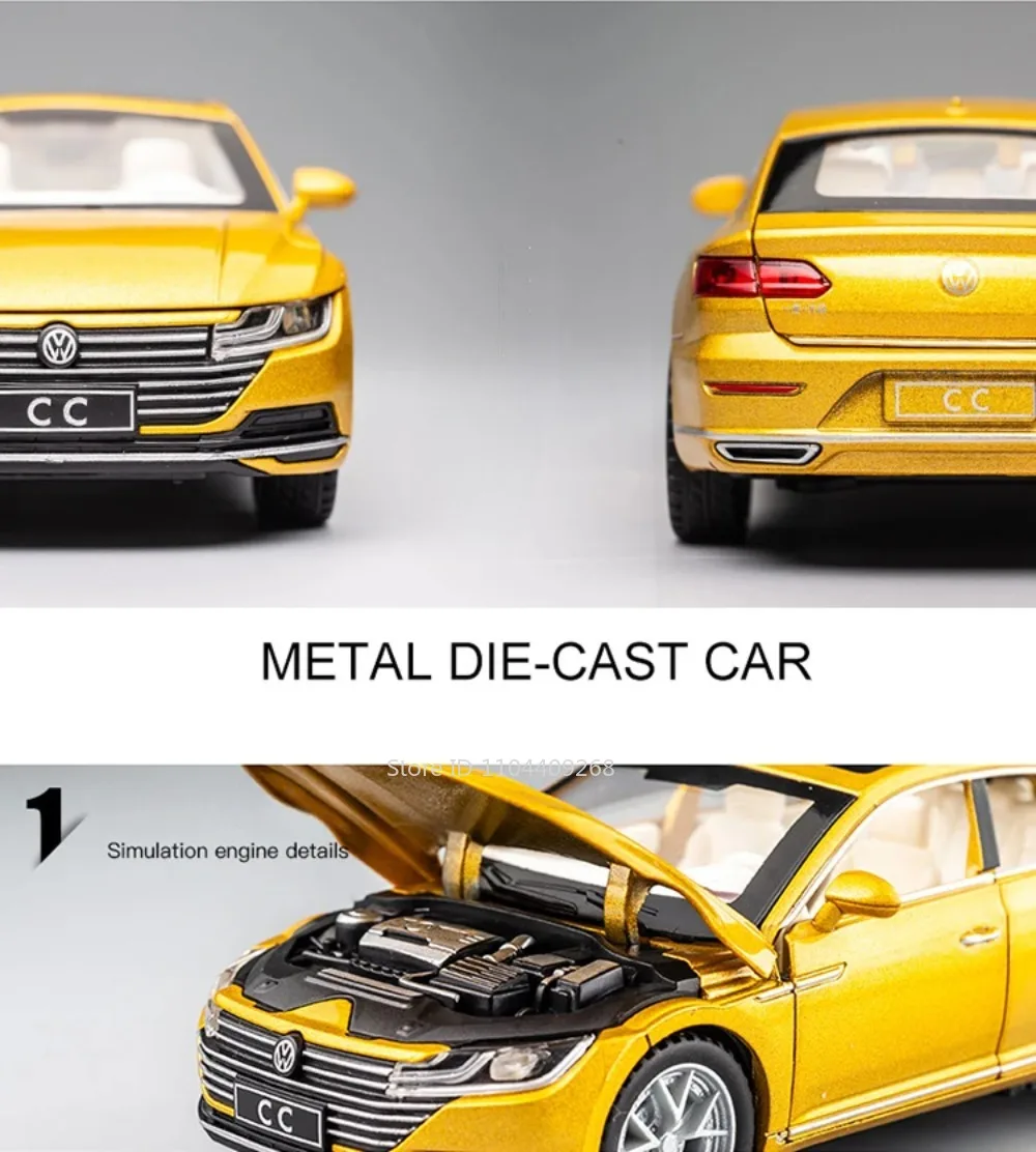 CC Beetle GSR-Automodell im Maßstab 1:32, Spielzeug, Druckguss-Metall, Miniatur-Simulation, Sound und Licht, zurückziehbares Fahrzeug, Sammlerstücke, Jungengeschenke – Detail 3