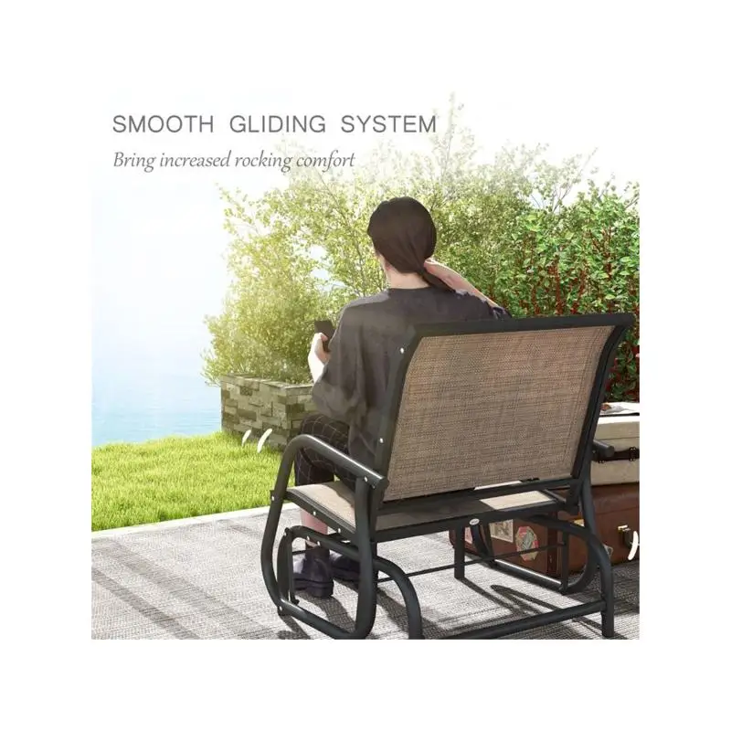 قطعتان من كراسي الشراعية الخارجية للحديقة أو الفناء، حل مريح للجلوس في الهواء الطلق #6