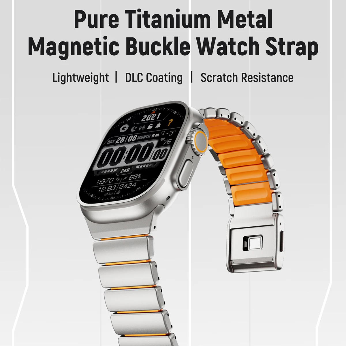 Silicone Magnetic Strap for Apple Watch Ultra 4/3/2 49mm Series 12/11/10 46mm Titanium Metal Band Iwatch 9 8 7 45mm SE3 44mm