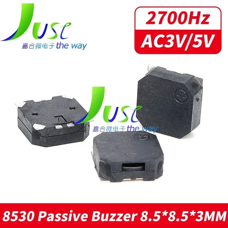 5Pcs SMD Buzzer 8530 3V 5V Dimension 8.5x8.5x3mm Passive Drive Sound Environmental Protection High Temperature Resistance